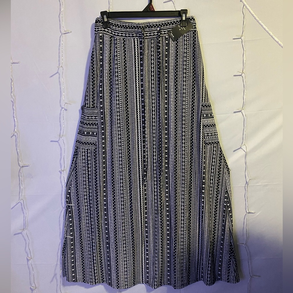 Striped Black and White Maxi Skirt